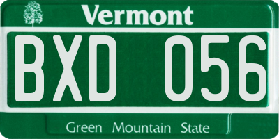 VT license plate BXD056