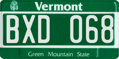 VT license plate BXD068