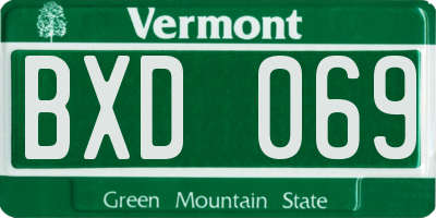 VT license plate BXD069