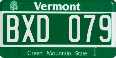 VT license plate BXD079