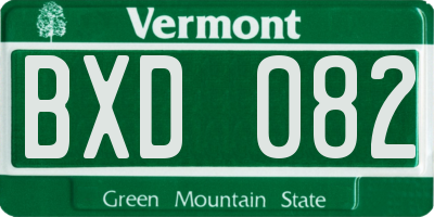 VT license plate BXD082