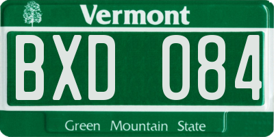 VT license plate BXD084