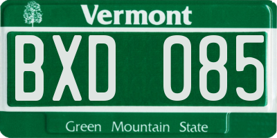 VT license plate BXD085