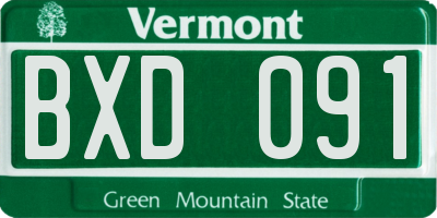 VT license plate BXD091