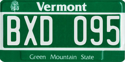VT license plate BXD095