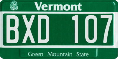 VT license plate BXD107