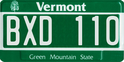 VT license plate BXD110