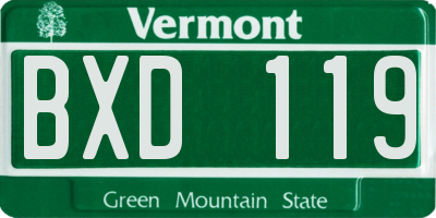 VT license plate BXD119
