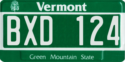 VT license plate BXD124