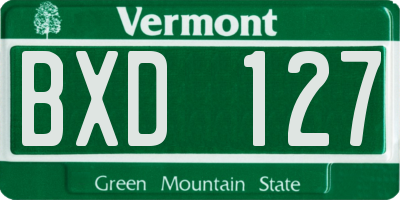 VT license plate BXD127