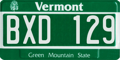 VT license plate BXD129