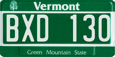 VT license plate BXD130