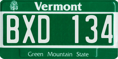 VT license plate BXD134