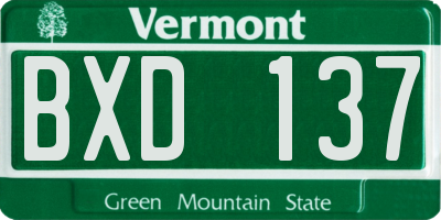 VT license plate BXD137