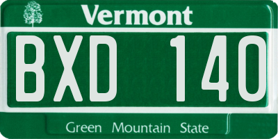 VT license plate BXD140