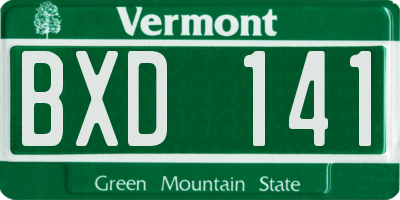 VT license plate BXD141