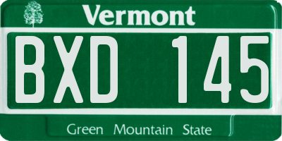 VT license plate BXD145