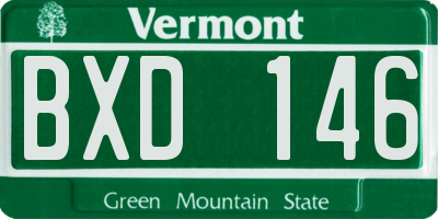 VT license plate BXD146