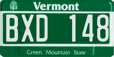 VT license plate BXD148