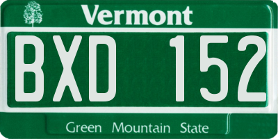 VT license plate BXD152