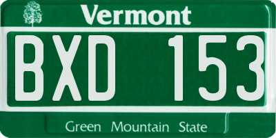 VT license plate BXD153