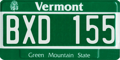 VT license plate BXD155