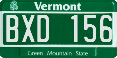 VT license plate BXD156