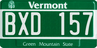 VT license plate BXD157