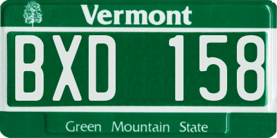 VT license plate BXD158