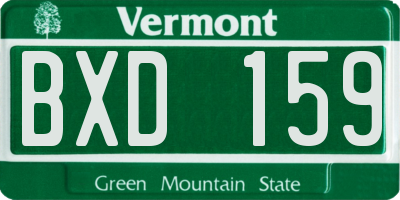 VT license plate BXD159