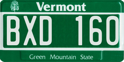 VT license plate BXD160