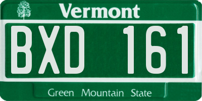VT license plate BXD161