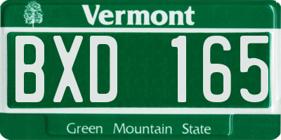 VT license plate BXD165
