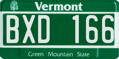VT license plate BXD166