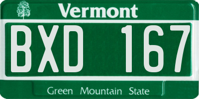 VT license plate BXD167