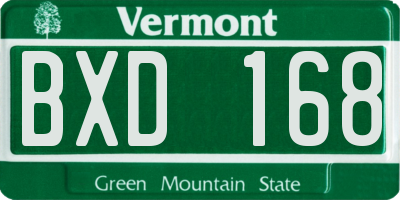 VT license plate BXD168