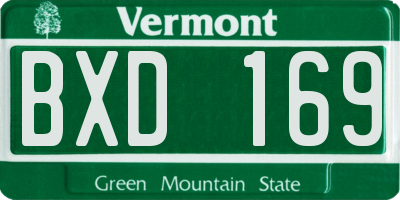 VT license plate BXD169
