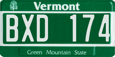 VT license plate BXD174