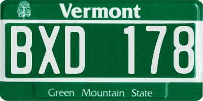 VT license plate BXD178