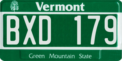 VT license plate BXD179