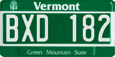 VT license plate BXD182