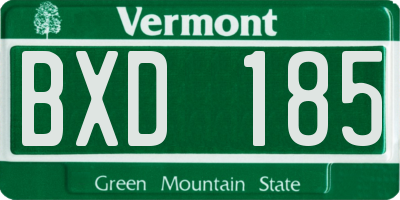 VT license plate BXD185