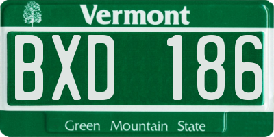 VT license plate BXD186
