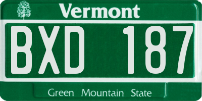 VT license plate BXD187