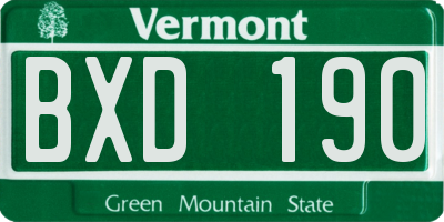 VT license plate BXD190