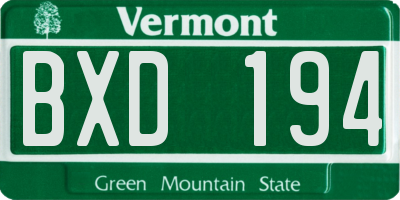 VT license plate BXD194