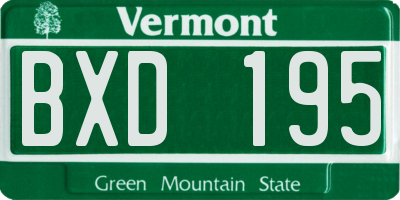 VT license plate BXD195