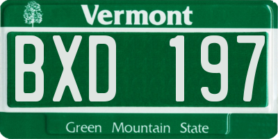 VT license plate BXD197