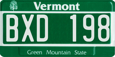 VT license plate BXD198