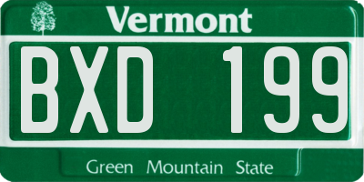 VT license plate BXD199